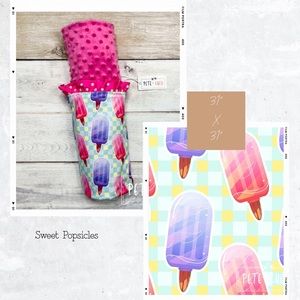 31”x31” Sweet Popsicles Minky Blanket great for gifts, car seats, carrying